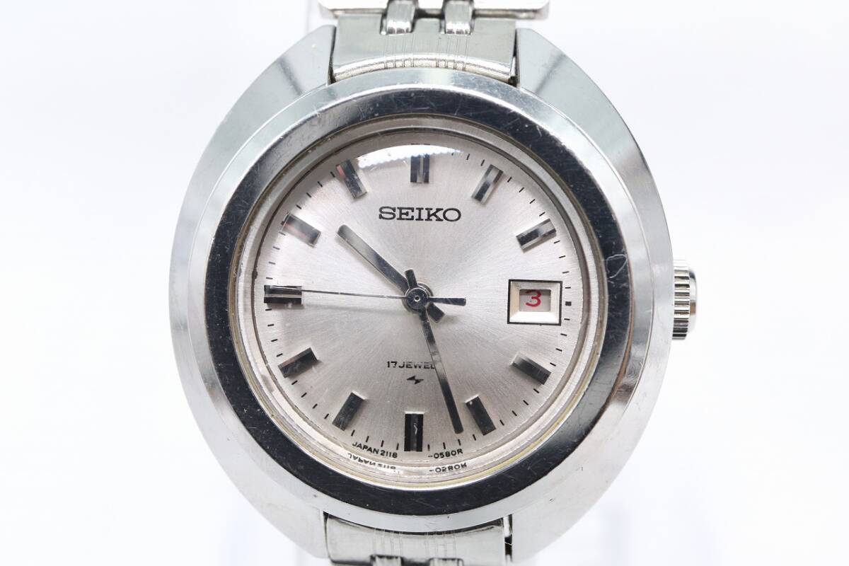 【W126-376】動作品 SEIKO セイコー 17石 手巻き 腕時計 2118-0400 レディース【送料全国一律185円】の画像3