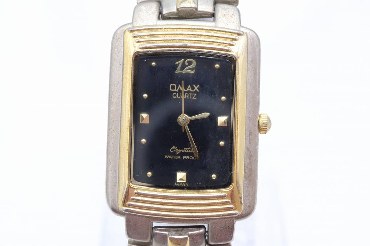 【W126-438】動作品 電池交換済 OMAX オーマックス クリスタルガラス 腕時計 HG1190 メンズ【送料全国一律185円】_画像3