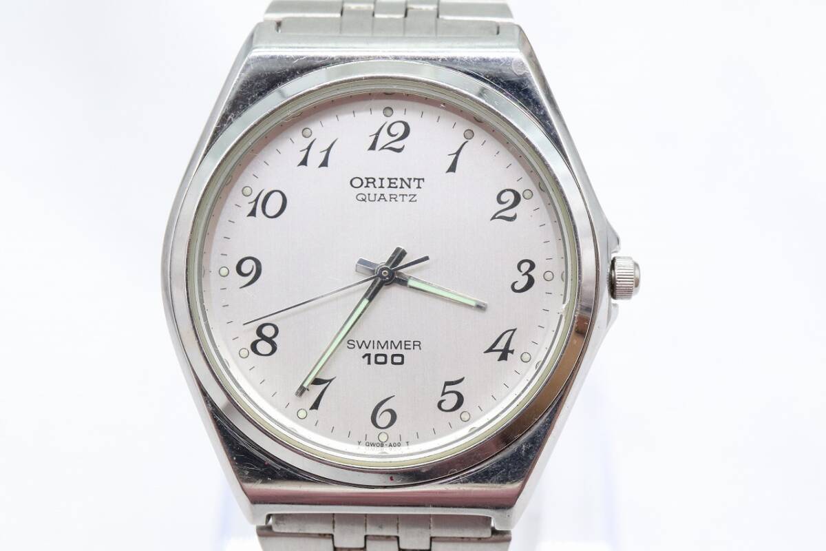 【W126-537】動作品 電池交換済 ORIENT SWIMMER オリエント スイマー 100 腕時計 QW0B-C0 メンズ【送料全国一律185円】の画像3