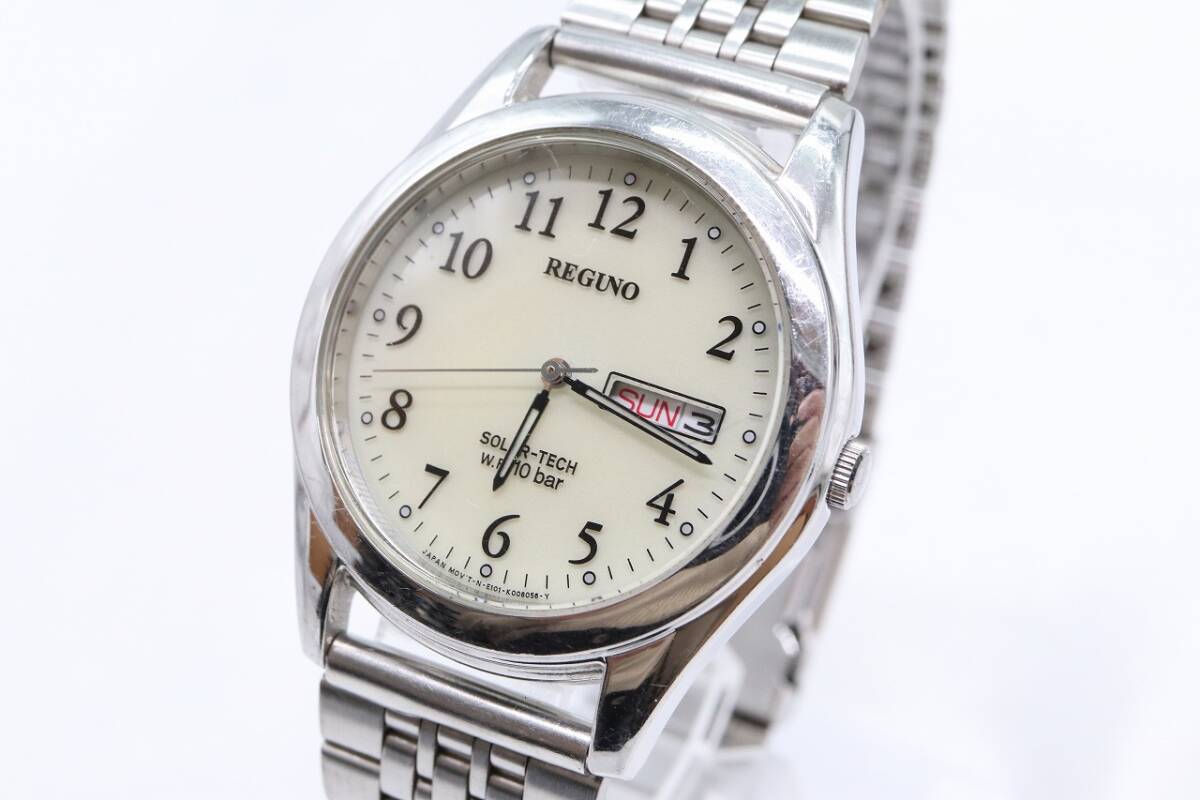 【W127-3】動作品 CITIZEN REGUNO シチズン レグノ ソーラー 腕時計 E101-K005299 メンズ【送料全国一律380円】_画像1