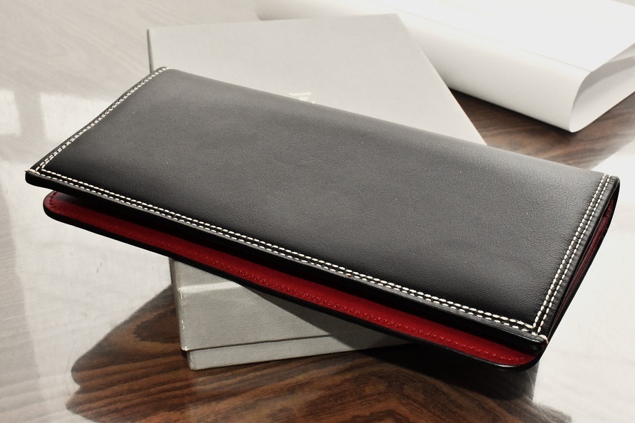 J&M DAVIDSON ジェイ&エムデヴィッドソン FLAT WALLET WALLET スムース系レザー フラット 二つ折り 長財布 黒 未使用 10223N 7314_画像2