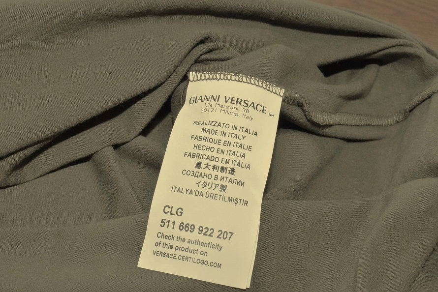 Versus Versace ヴェルサス ヴェルサーチェ / ヴェルサーチ ライオン アイコン 箔プリント 長袖 Tシャツ XL イタリア製 未着用の画像7