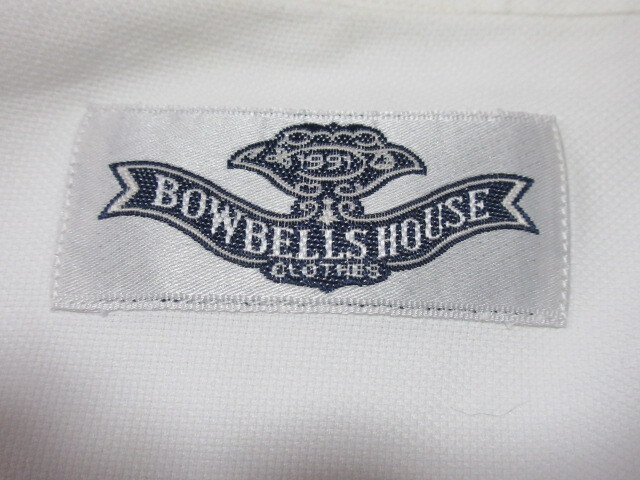 Maker's Shirt 鎌倉/鎌倉シャツ　BOWBELLS HOUSE/ボウベルズハウス　長袖ドレスシャツ　43-17　ホワイト単色　フレンチフロント　予備釦2ヶ_⑥ 織りネーム：拡大