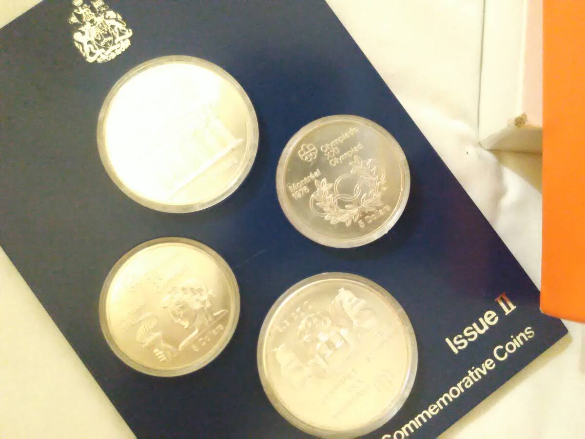 1円オー：カナダ1976年モントリオール五輪記念10/5ドル銀貨(ニ次)4枚NO-900-E_画像2