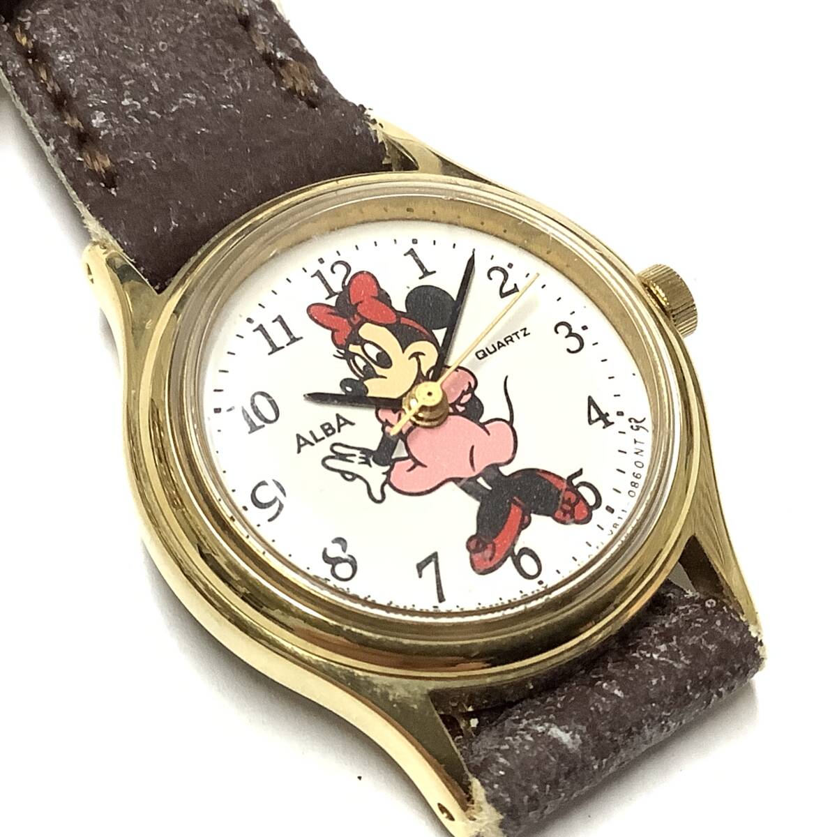 [ редкий! новый товар неиспользуемый товар товар, работоспособность не проверялась ] Seiko Alba SEIKO ALBA Disney время Minnie Mouse наручные часы герой часы 