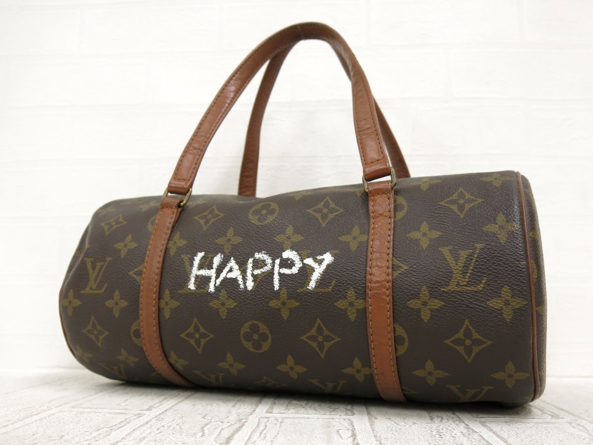 ◆超美品◆LOUIS VUITTON ルイ・ヴィトン◆モノグラム パピヨン◆PVC レザー 本革◆ハンド バッグ◆茶系 G金具◆ヴィンテージ◆A4001_画像1