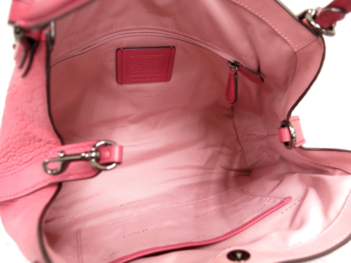 * super-beauty goods * as good as new *COACH Coach *57645*i-ti-28* leather original leather *2way handbag * pink * Chrome metal fittings * diagonal ..*B5*Js45251