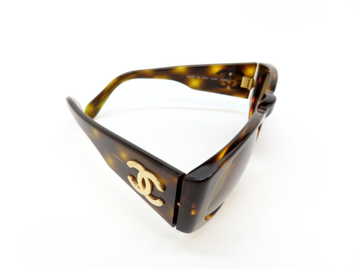 * super-beauty goods *CHANEL Chanel * here Mark 01451 91235* tortoise shell style sunglasses * Brown Gold metal fittings * Brown lens *A4443