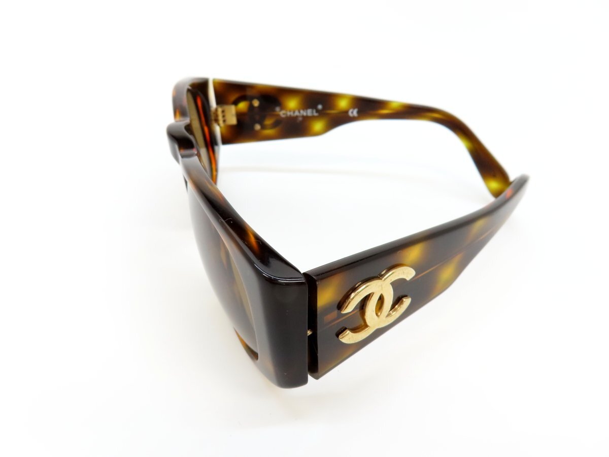 * super-beauty goods *CHANEL Chanel * here Mark 01451 91235* tortoise shell style sunglasses * Brown Gold metal fittings * Brown lens *A4443