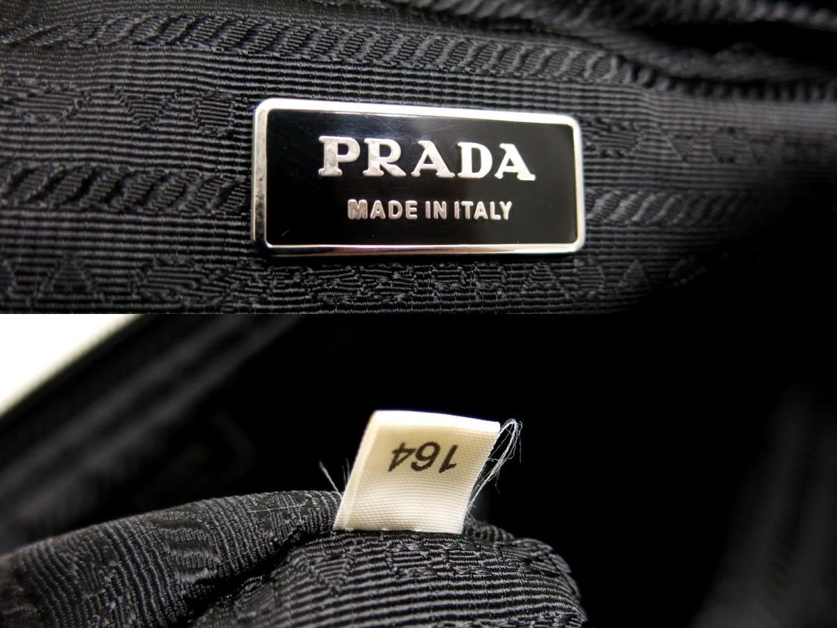 ●超美品●PRADA プラダ●三角ロゴプレート●ポコノ ナイロン カーフ レザー 本革●ウエスト バッグ●黒●SV金具●イタリア製●Js45472_画像9