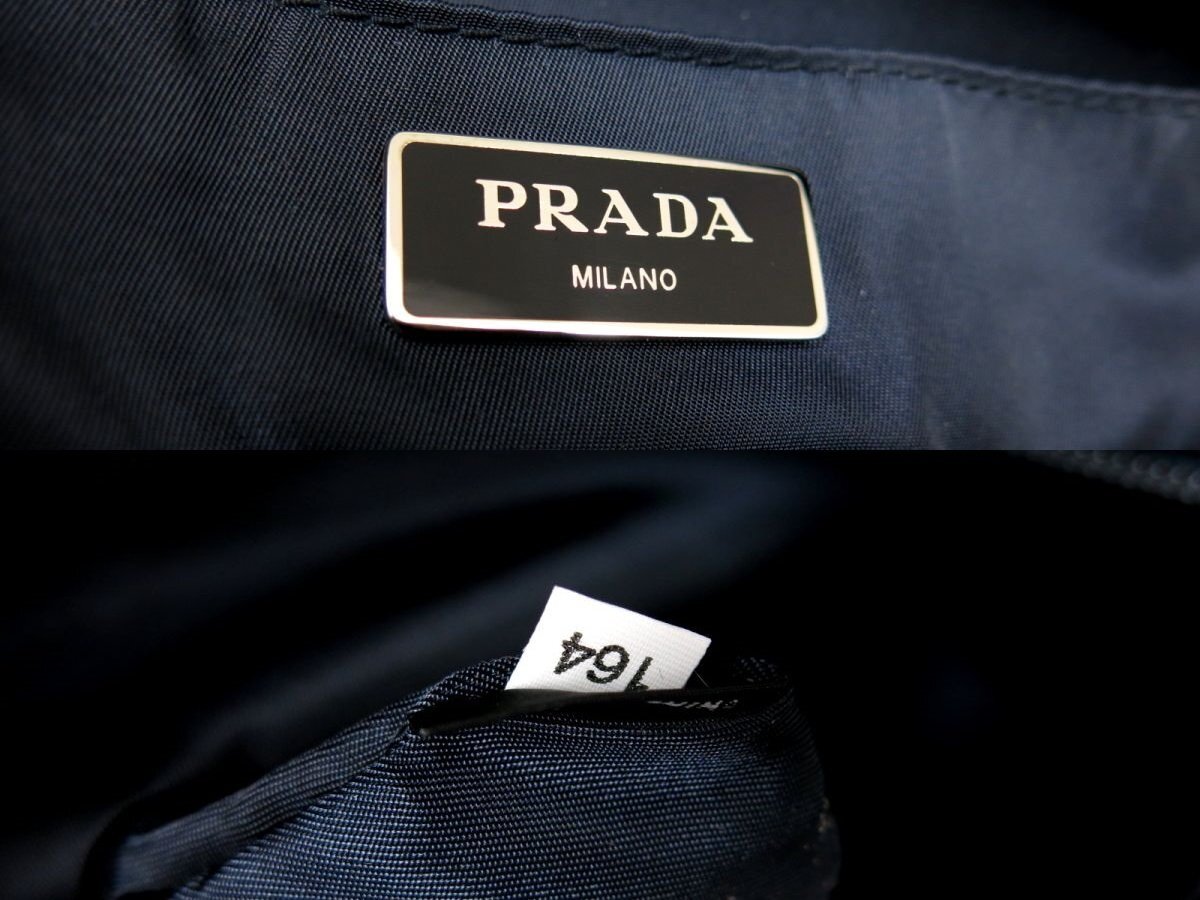 ●超美品●PRADA プラダ●三角ロゴプレート●ポコノ ナイロン●リュックサック●ネイビー●SV金具●A4 収納 かばん●イタリア製●Js45481の画像7