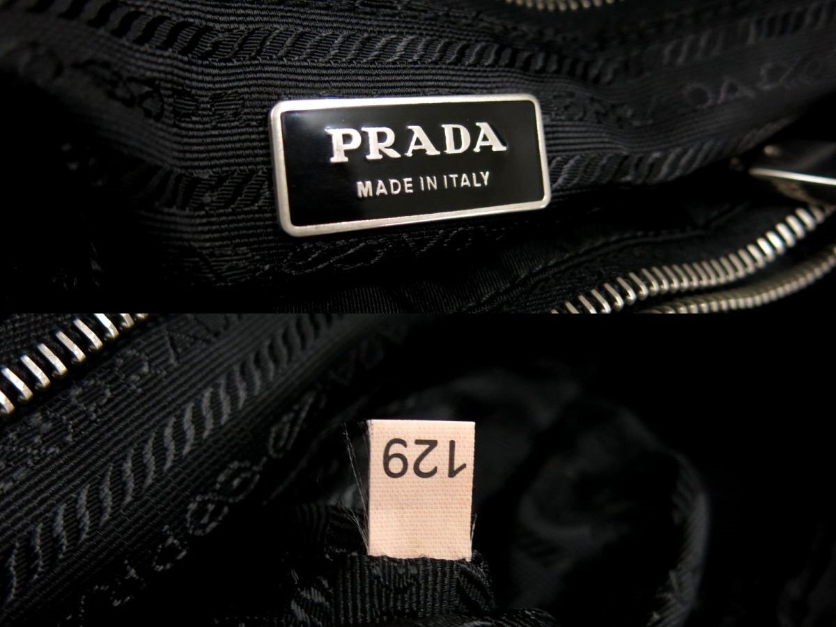 ●超美品●PRADA プラダ●三角ロゴプレート●ポコノ ナイロン サフィアーノ レザー 本革●トート バッグ●黒●SV金具●A4 収納●Js45466の画像8