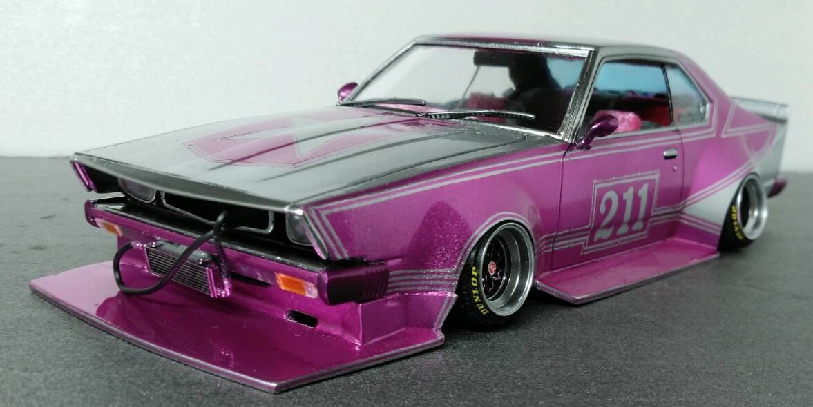  Aoshima 1/24 Skyline Japan final product ( old car. highway racer.chi rose gi)