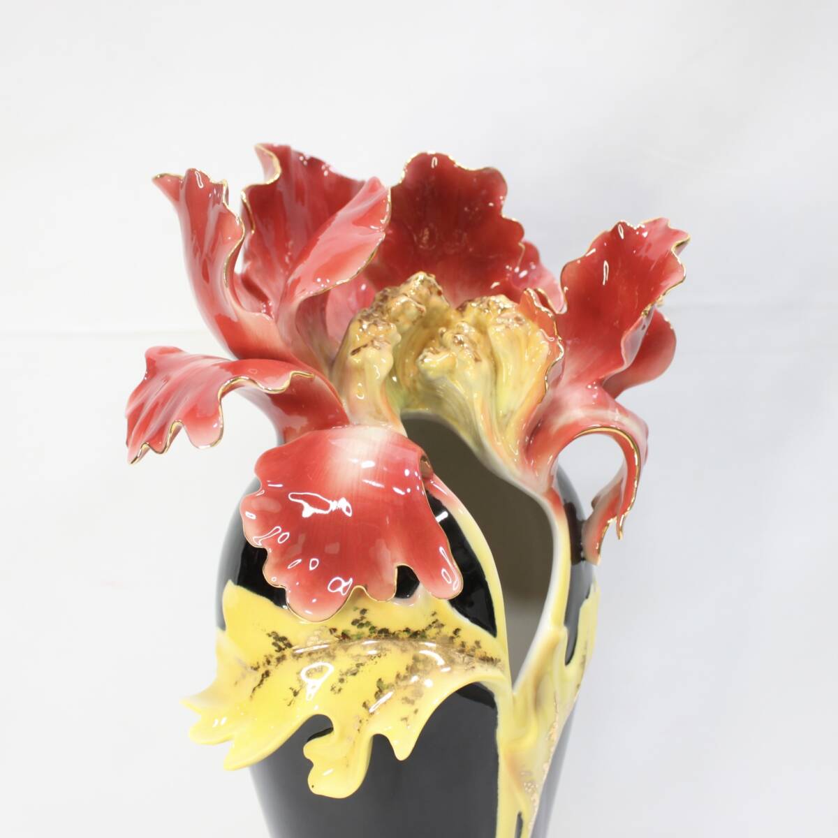 美品 FRANZ フランツ Peony ピオニー フラワーベース 高さ：41cm 花瓶 花器 インテリア 置物（管理ID：530）_画像6