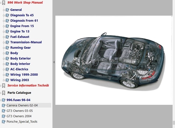 ポルシェ 911 996 カレラ & GT3 ワークショップマニュアル Ver2 整備書 配線図 ボディー修理 パーツリスト オーナーズマニュアル 修理書_画像10