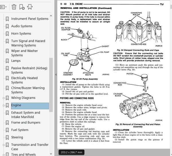  Jeep TJ Wrangler 1997-2007 Work shop manual service book wiring diagram parts list owner's manual repair book Jeep Wrangler