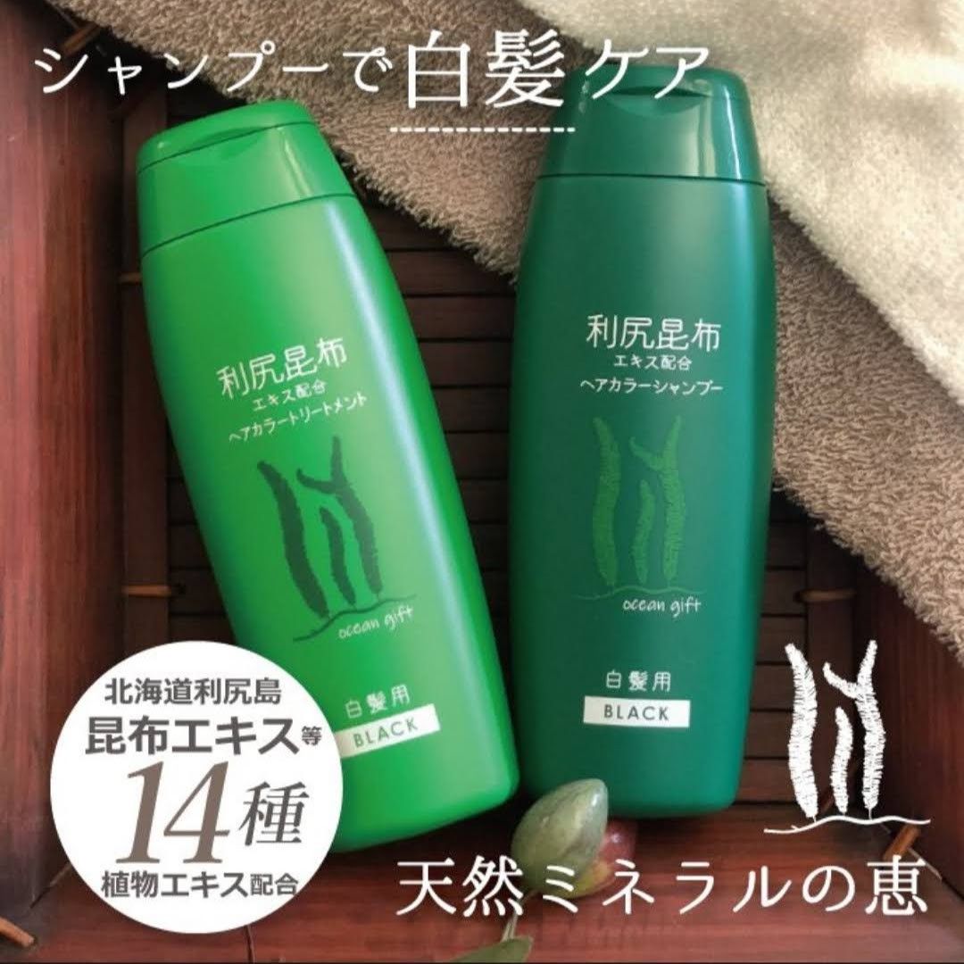 ブラウン 利尻昆布 白髪用ヘアカラー シャンプー&トリートメント