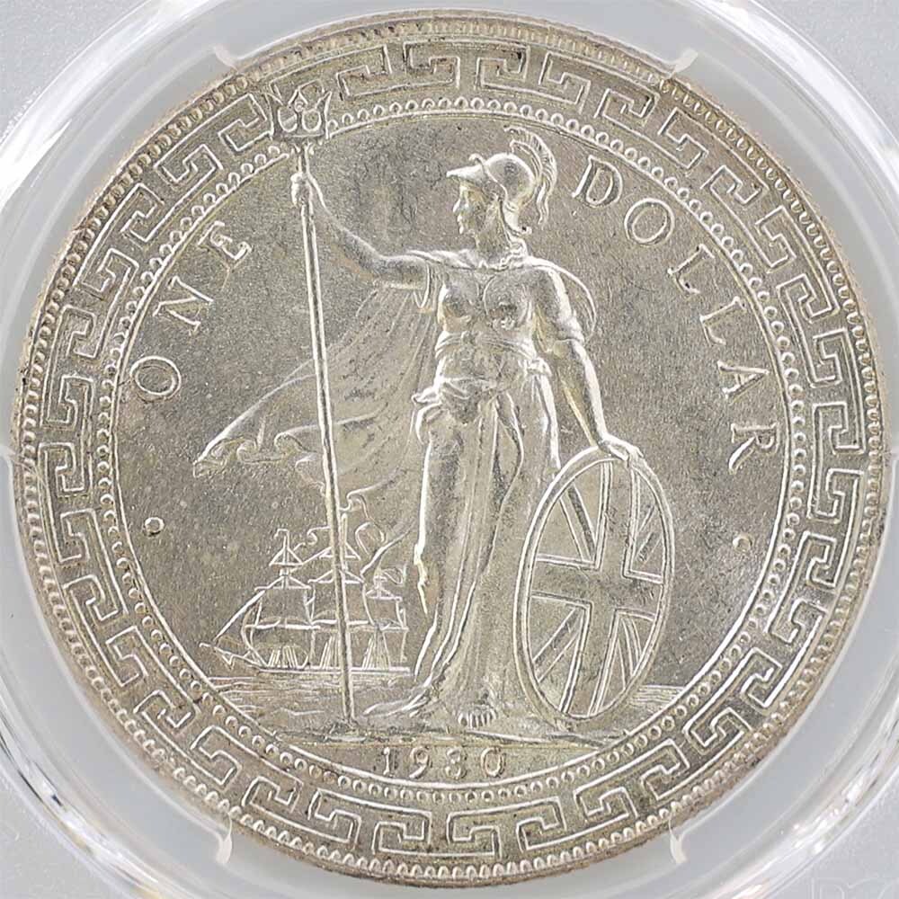 1930-B 英国 貿易銀 壹圓 銀貨 PCGS MS 64 イギリス ブリタニア_画像3