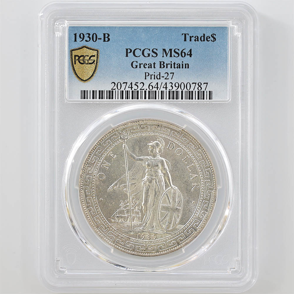 1930-B 英国 貿易銀 壹圓 銀貨 PCGS MS 64 イギリス ブリタニア_画像1