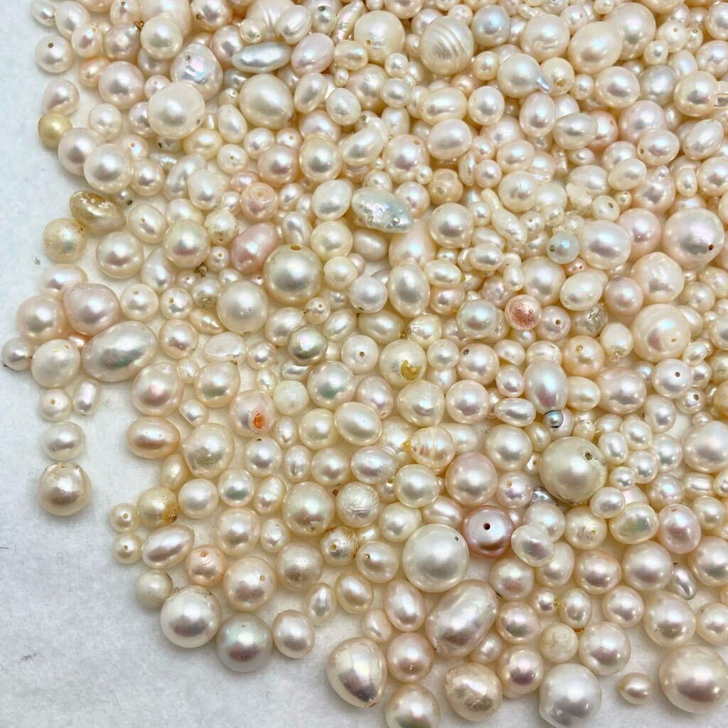 大量!!「本真珠パールアクセサリーパーツおまとめ」a 約437g 淡水 あこや ポテト ケシ baby pearl necklace jewelry parts CE0_画像3