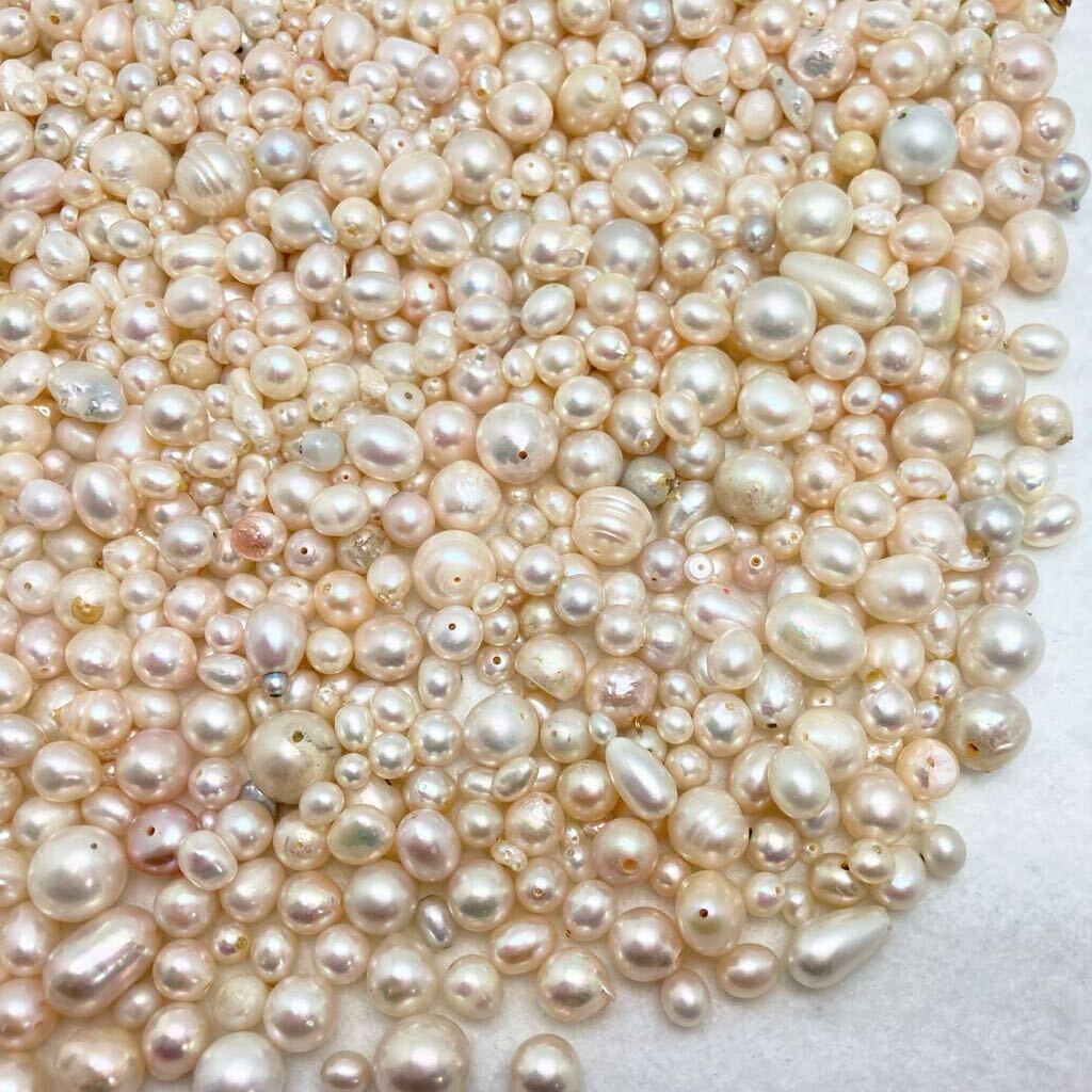 大量!!「本真珠パールアクセサリーパーツおまとめ」a 約437g 淡水 あこや ポテト ケシ baby pearl necklace jewelry parts CE0_画像4