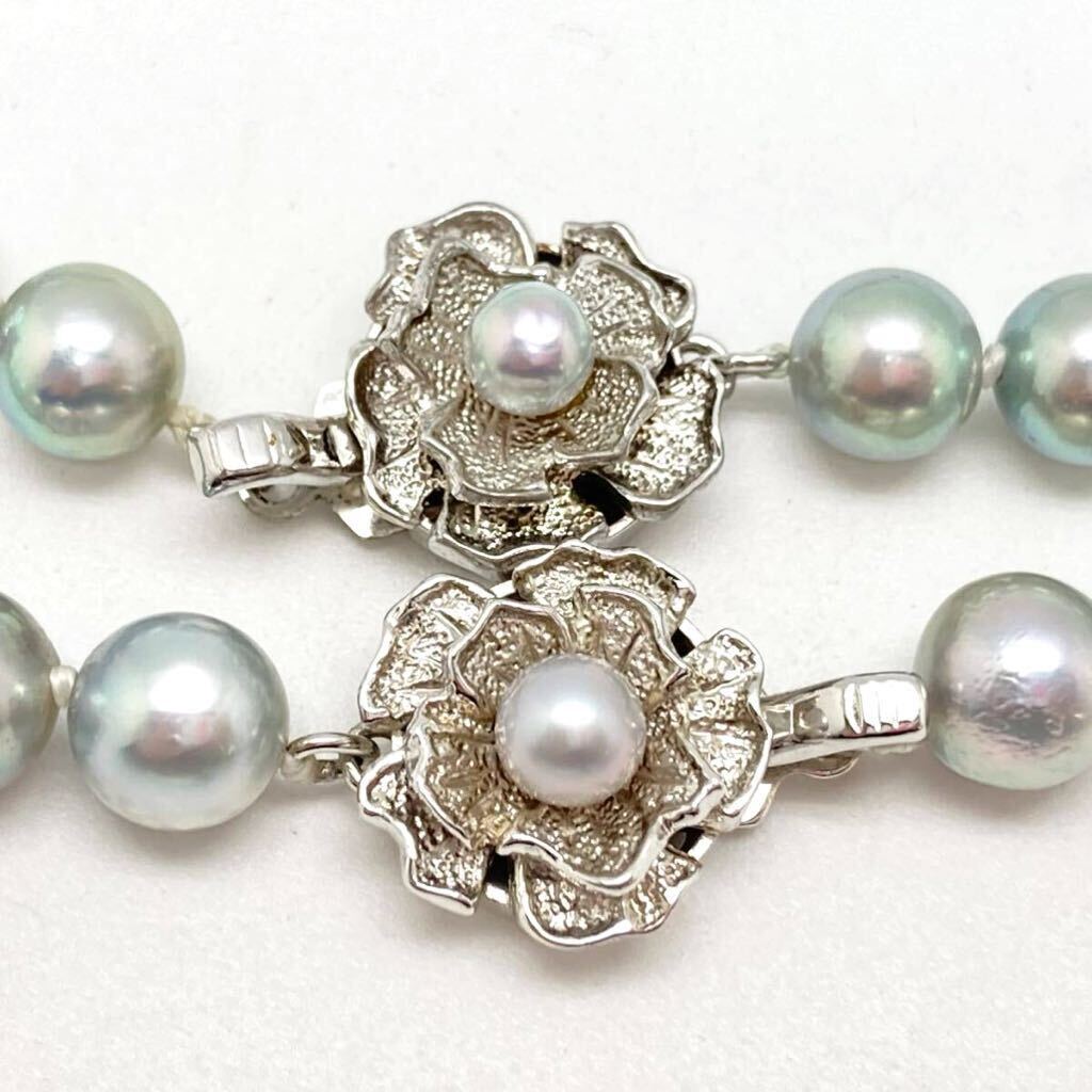 「アコヤ本真珠ネックレスおまとめ」a 約71g 約7.0-8.0mmパール pearl necklace accessory jewelry silver EA5_画像5