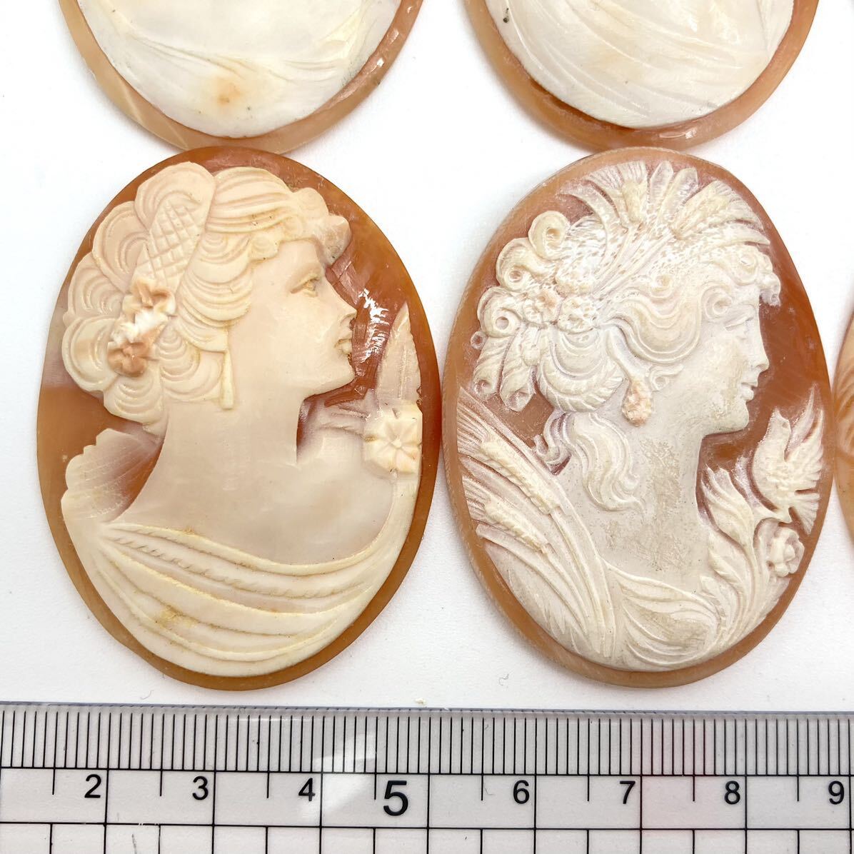 「シェルカメオおまとめ」a◎重量約72.5g裸石 ジュエリー jewelry shell cameo CAMEO 貴婦人 ブローチ broach 彫刻 作家物の画像2