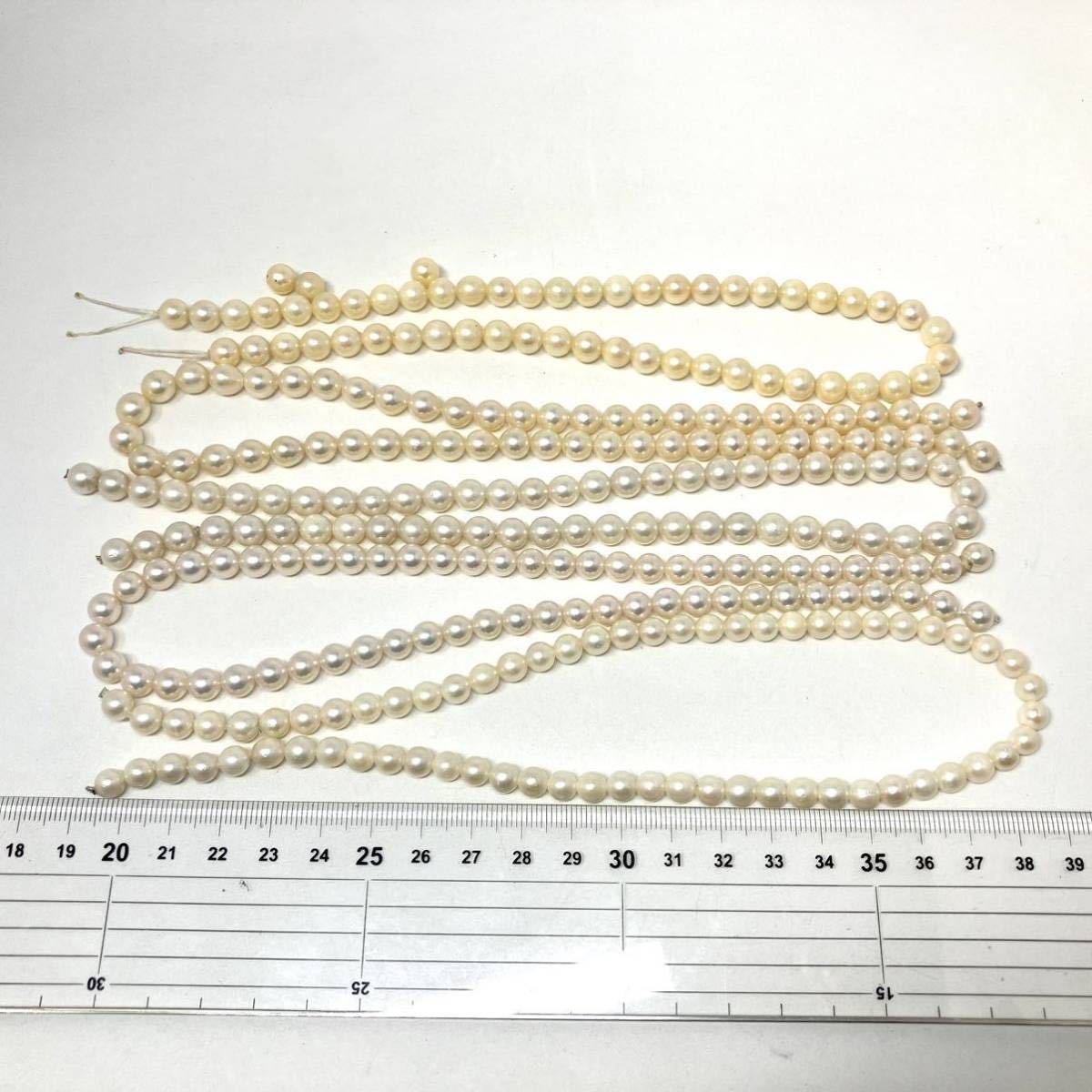 ［アコヤ本真珠アクセサリーパーツおまとめ］m 約136g 約6.0~7.5mm あこや ネックレス pearl necklace parts DA0_画像8