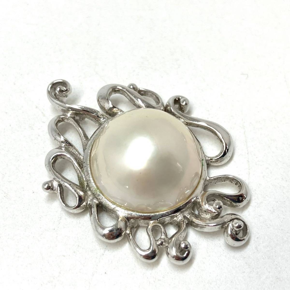 TASAKI入り!!［マベパールペンダントトップ5点おまとめ］m 約24.3g 田崎真珠 pearl 半円真珠 宝石 accessory pendant necklace silver CE0_画像2