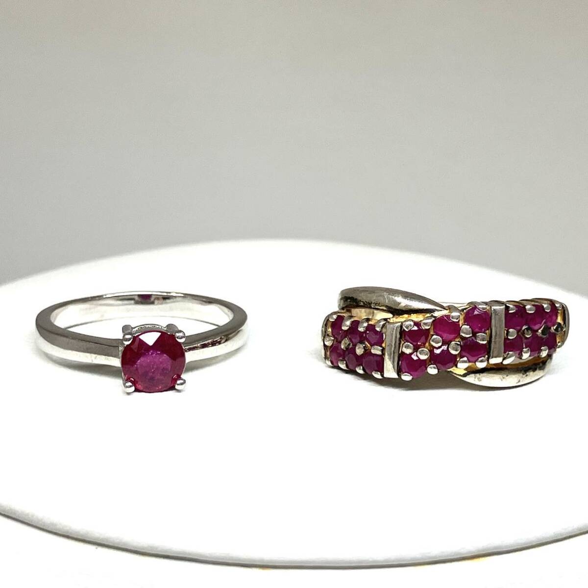 ［ルビーリング6点おまとめ］a 重量約18.5g 宝石 ruby コランダム 紅玉 jewelry ジュエリー ring 指輪 silver 925 12号 13号 16号CE0の画像4