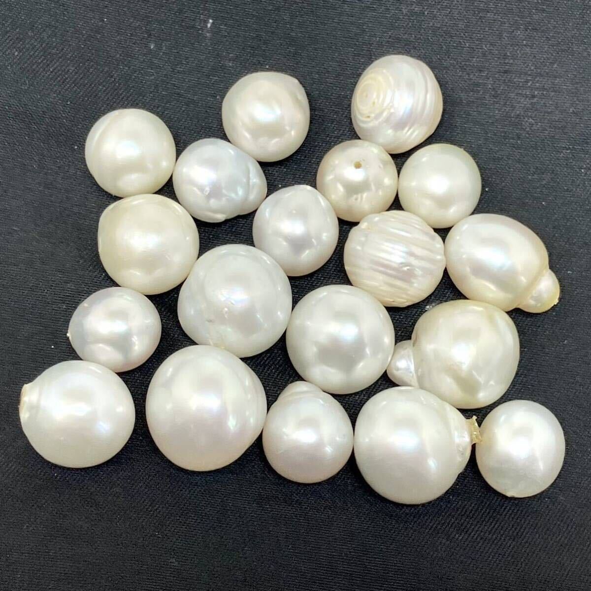 ［南洋白蝶19点おまとめ］a 重量約50g/250ct 約10.0-14.8mm珠 pearl パール 本真珠 バロック ジュエリー jewelry 裸石 宝石 pearl_画像5