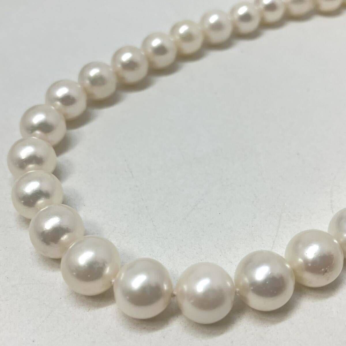 ［アコヤ本真珠ネックレス2点おまとめ] a 重量約96.0g 約8.0~9.0mm pearl necklace ジュエリー jewelry accessory silver DA0_画像4