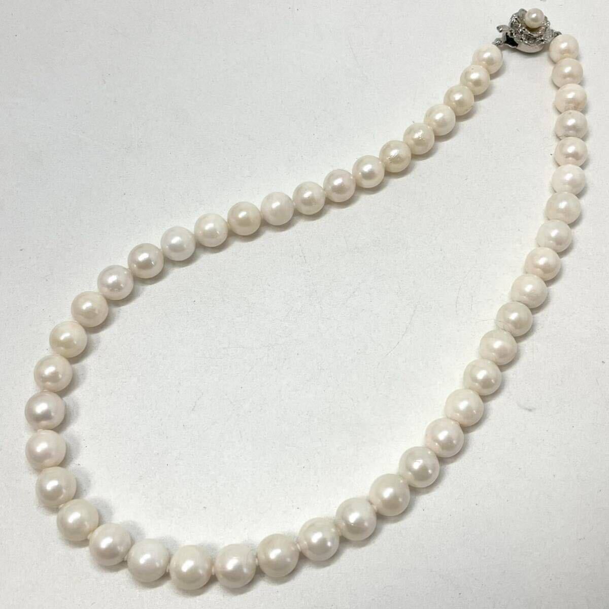 ［アコヤ本真珠ネックレス2点おまとめ] a 重量約96.0g 約8.0~9.0mm pearl necklace ジュエリー jewelry accessory silver DA0_画像7