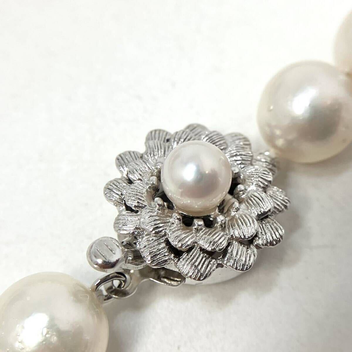 ［アコヤ本真珠ネックレス2点おまとめ] a 重量約96.0g 約8.0~9.0mm pearl necklace ジュエリー jewelry accessory silver DA0_画像5