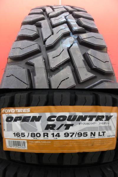 Weds NeoCarrow 14x4.5J+45 8HM＆TOYO OPENCOUNTRY R/T 165/80R14 新品4本セット ハスラー リフトアップ 4WD ホワイトレター 鴻巣_画像7