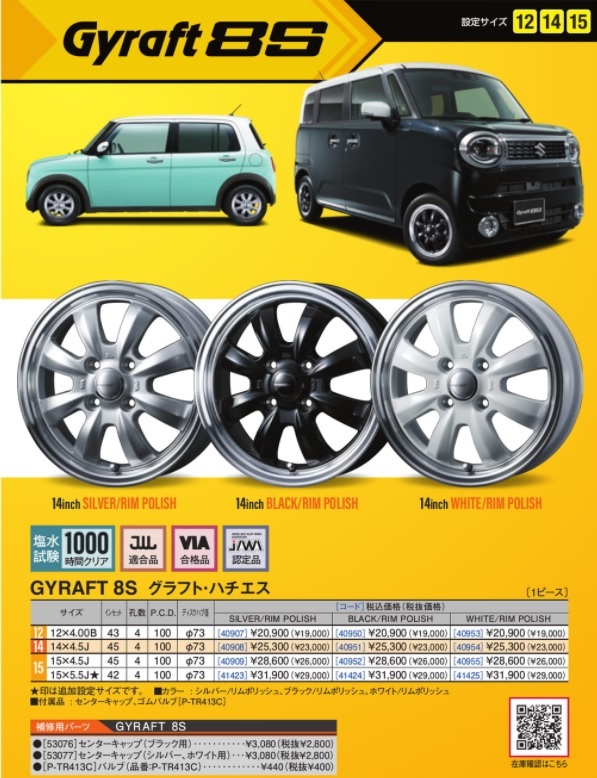 取寄せ品 WEDS グラフト8S BLK 4.0B+43 ヨコハマ SUPER VAN Y356 23年 145R12 6PR 145/80R12 LT 80/78N NV NT100クリッパー スクラム_画像5