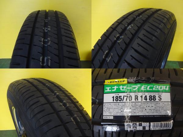 ノート フリード ダンロップ EC204 185/70R14 ライツレー 5.5J +42 4H100 シビック フリードスパイク カローラフィールダー 等 埼玉_画像4