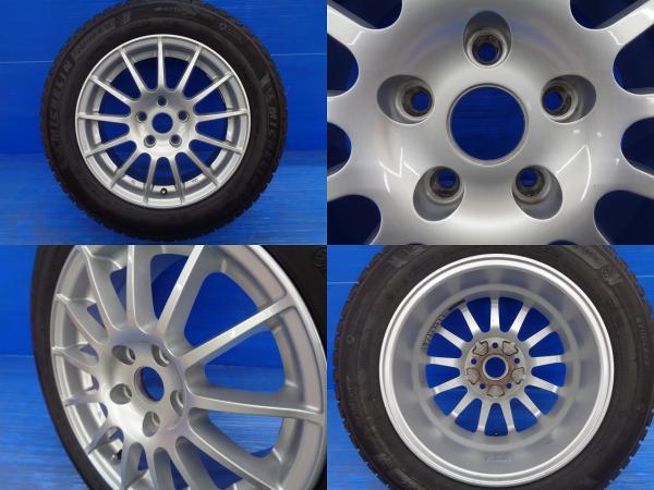 中古ホイールセット 21年製 バリ山 ミシュラン X-ICE SNOW 205/60R16 ゲルプート YPW01 16インチ 7J +48 5穴112 66.6 BMW 2シリーズに_画像4