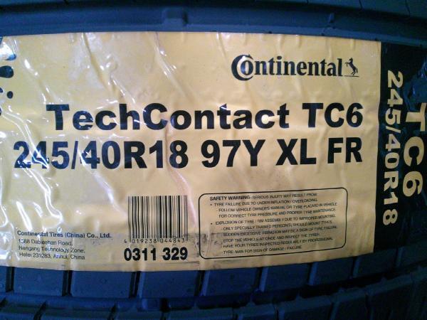 [ восток Omiya ] новый товар outlet Continental Tec Contact TC6 245/40R18 97Y XL 2021 год производства 4 шт. комплект C Class E Class 5 серии 