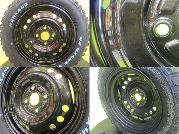 アゲバン アゲトラ ゴツゴツセット 165/65R14 ナンカン FT-9 2023年製 ダイハツ 純正スチール 4.5J 14 4/100 +45 ブラックメタリック_画像7