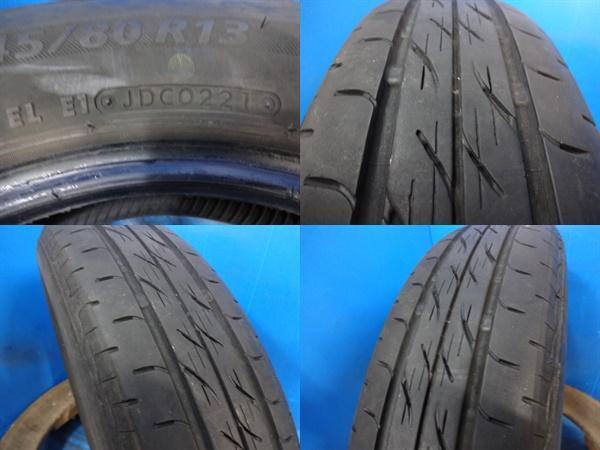 送料無料 中古夏タイヤ 4本セット ブリヂストン ネクストリー 145/80R13 75S 2020/2021年製 モコ キャロル AZワゴン ワゴンＲ エッセ タンの画像7