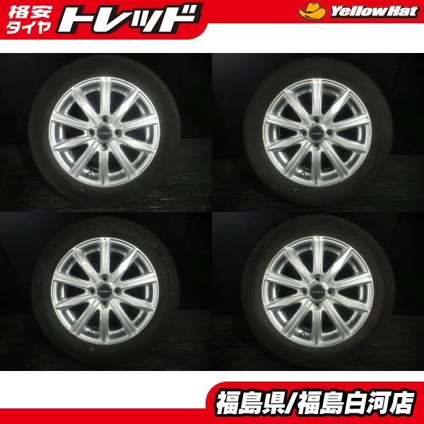 中古セット 185/60R15 22年製 ブリヂストン エコピア NH200C バルミナ KR10 5.5J-15 4H 100 +42 夏 タイヤ セット アクア ヤリス 白河_画像1