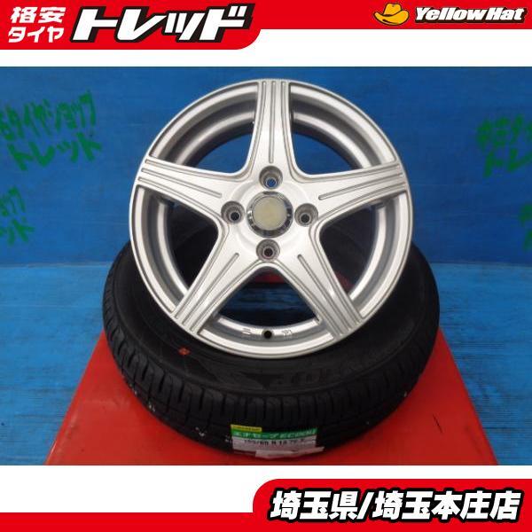 送料無料 4本 夏タイヤ ホイールセット ダンロップ エナセーブEC204 155/65R14 75S ワゴンR ムーヴ タント スペーシア MRワゴン 本庄_画像1