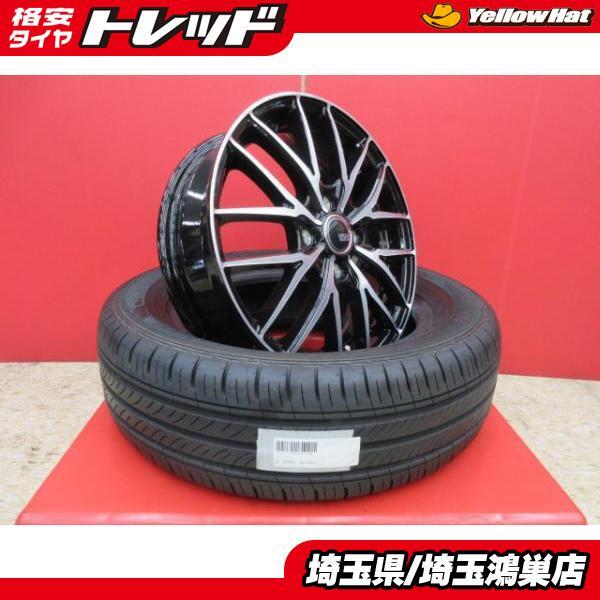 VENES FS01 15x5.5J+42 4H-100 新品4本＆DL ENASAVE EC300+ 185/65R15 中古4本セット 新型 アクア ウィングロード ノート 等に 鴻巣の画像1