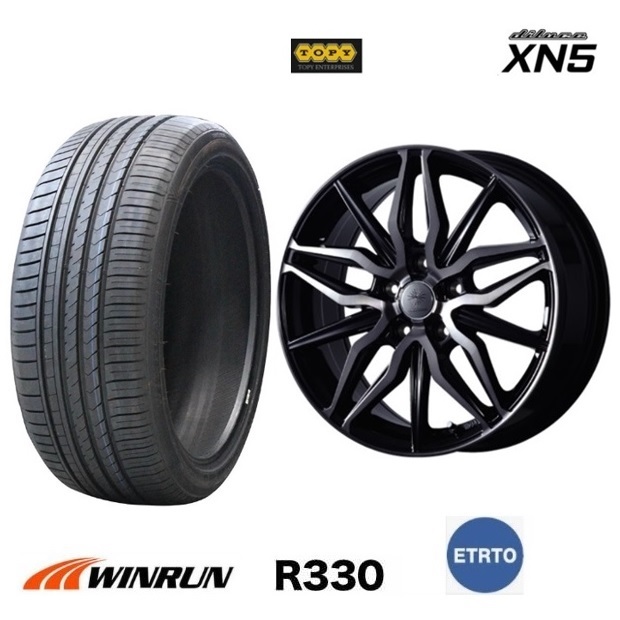 4本SET トピー ディルーチェ XN5 7.0J+53 5H-100 ウィンラン R330 24年 215/40R18インチ カローラスポーツ 210系 カローラツーリング