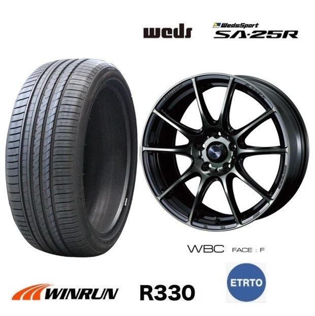 取寄せ品 ウェッズスポーツ SA-25R WBC 7.5J+45 5H-114.3 ウィンラン R330 2024年 215/45R18インチ ノア ヴォクシー ステップワゴン