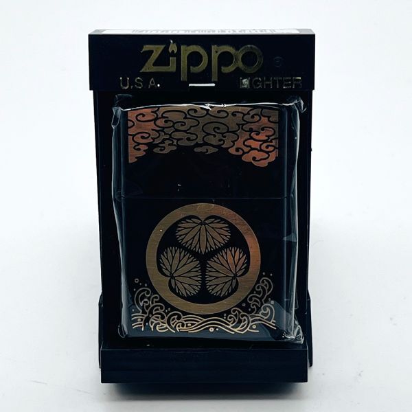 未使用 ZIPPO ジッポー 徳川家 水戸黄門 葵ノ紋 印籠 黒_画像1