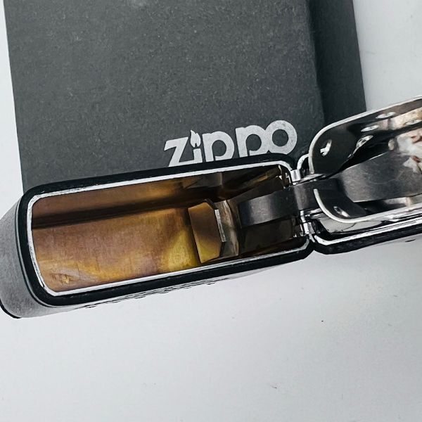 未使用 ZIPPO ジッポー 革巻き 黒革巻き 本革 クロスメタル CM-4 ジッポ_画像4