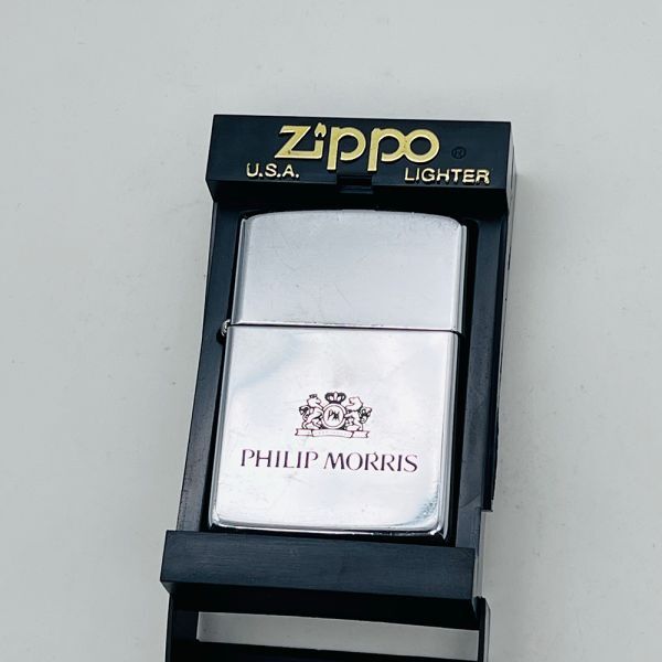 ZIPPO ジッポー PHILIP MORRIS フィリップモリス 1988年製 たばこメーカー スリムタイプ ジッポ ライター オイルライターの画像1