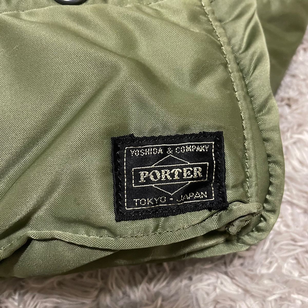 極美品　PORTER TANKER セージグリーン ボディバッグ ウエストバッグ